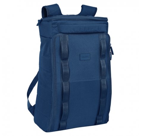 Safta Basic Mochila de Viaje - Doble Cremallera - Bolsillos Laterales - Bolsillo Trasero - Hombreras Acolchadas - Espalda Transpirable - 330x180x550mm - Color Azul Marino