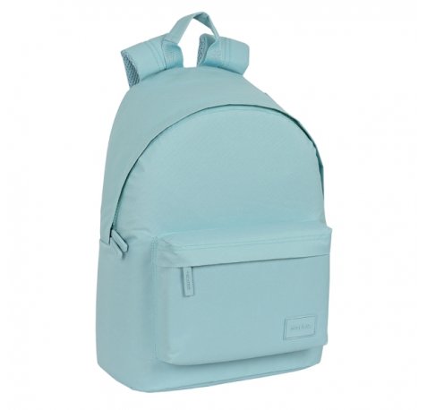 Safta Basic Mochila para Portatil hasta 14.1" - Bolsillo para Tablet - Organizador de Objetos - Doble Tirador - Hombreras Ergonomicas - Asa Superior - 20L - 310x160x410mm - Color Turquesa