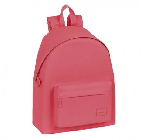 Safta Basic Mochila - Bolsillo Frontal - Hombreras Acolchadas - Doble Tirador en Cremallera - Asa Superior - 330x150x420mm - Color Rosa