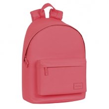 Safta Basic Mochila para Portatil hasta 14.1" - Bolsillo para Tablet - Bolsillo Frontal - Bolsillo Trasero - Tirador Doble - Hombreras Ergonomicas - 20L - 310x160x410mm - Color Rosa
