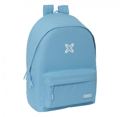 Safta Munich Basicos Mochila para Portatil hasta 15.6" - Alojamiento Antirrobo - Conector USB - Base Acolchada - Bolsillo Frontal - Hombreras Ergonomicas - 310x180x440mm - Color Azul Claro