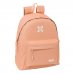 Safta Munich Basicos Peach Mochila - Bolsillo Frontal - Hombreras Acolchadas - Doble Tirador en Cremallera - Asa Superior - 20.8L - 330x150x420mm - Color Naranja