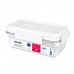 Milan Coleccion Nata 624 Fiambrera Hermetica de Tritan Rectangular 1.2L - Apta para Microondas, Lavavajillas y Congelador - Libre de BPA - Medidas 23x12,5x9,2cm - Color Transparente/Blanco
