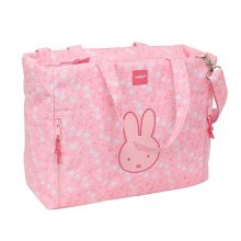 Safta Miffy Flores Maletin para Portatil hasta 14.1" - Cremallera - Bolsillos Frontales - Hombrera Ajustable - Asas de Mano - 28.46L - 400x170x310mm - Color Rosa