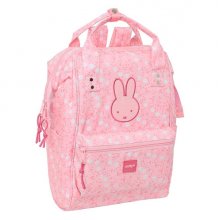 Safta Miffy Flores Mochila para Portatil hasta 13" - Asas Superiores - Bolsillo Frontal - Doble Tirador en Cremallera - Hombreras Ergonomicas - 270x190x400mm - Color Rosa