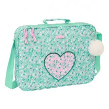Safta Cuore Maletin con Cremallera - Bandolera Ajustable - Asa Forrada - Doble Tirador Cremallera - Fondo Semirigido - 6L - 380x60x280mm - Color Turquesa