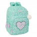 Safta Cuore Mochila con 2 Compartimentos - Antirozaduras - Adaptable a Carro - Bolsillo Frontal - Portabotellas - Tirador Doble - Hombreras Ergonomicas - 20L - 320x150x420mm - Color Turquesa