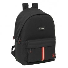 Safta el Ganso Basics Black Mochila para Portatil hasta 15.6" - Interior Acolchado - Conector USB - Base Acolchada - Hombreras Ergonomicas - Asa Superior - 24.55L - 310x180x440mm - Color Negro