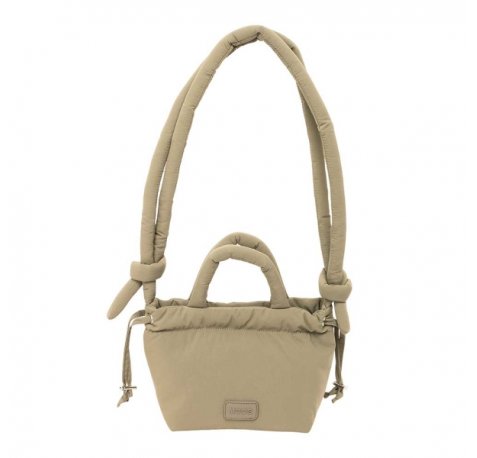 Safta Moos Capsula Bolso Compacto - Cierre de Iman - Cremallera - Cierre con Cordones - Asas Acolchadas - 2.56L - Estilo Moderno - 160x100x160mm - Color Beige