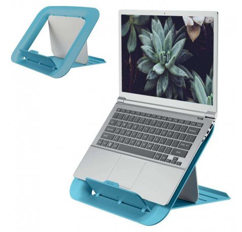 Leitz Ergo Cosy Soporte Ajustable para Portatil - Diseño Ergonomico - Altura Ajustable - Color Azul