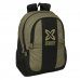Safta Munich West Mochila Adaptable a Carro - 2 Compartimentos - Bolsillos Laterales - Doble Tirador - Hombreras Acolchadas - Asa Superior - 23L - 320x160x440mm - Color Negro y Verde