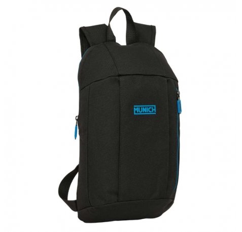 Safta Munich Road Mini Mochila - Hombreras Ergonomicas - Espalda Acolchada - Bolsillo Frontal - Asa Superior - Uso Diario - 8.5L - 220x100x390mm - Color Negro