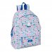 Safta Miffy Bunny Mochila - Bolsillo Frontal - Espalda Acolchada - Hombreras Ergonomicas - Cremallera con Doble Tirador - Asa de Mano - 33x42x15cm - Color Blanco y Azul