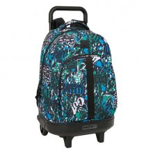 Safta Graffiti Go Mochila con Carro - Extraible - Bolsillo Frontal - Portabotellas - Tirador Doble - Hombreras Acolchadas - Tarjeta ID - Bandeja PVC - 33L - 330x220x450mm - Color Azul Oscuro
