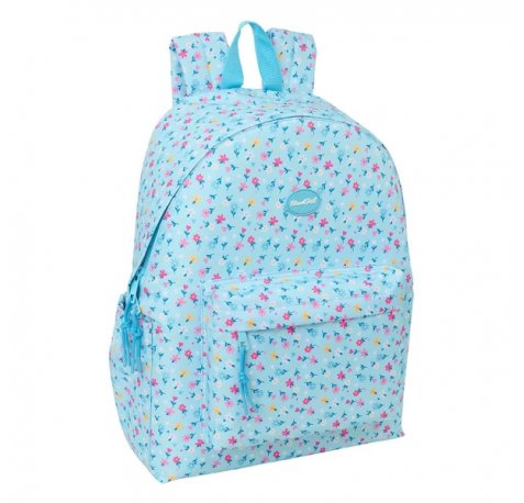Safta Blackfit8 Petalos Mochila para Portatiles hasta 14.1" - Asa de Mano - Bolsillo Frontal - Acolchada - 31x43x13cm - Color Azul Claro