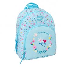 Safta Blackfit8 Petalos Mini Mochila - Bolsillo Frontal y Trasero - Cremallera - Hombreras Ajustables - Asa Superior - Compacta y Ligera - 25x30x13cm - Color Azul Claro