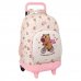 Safta Capibara Mochila con Carro - Extraible - 33L - Portabotellas - Tarjeta de Identificacion Personal - Cremallera con Doble Tirador - Asa de Mano - Bolsillo Frontal - 33x45x22cm - Color Rosa Pastel