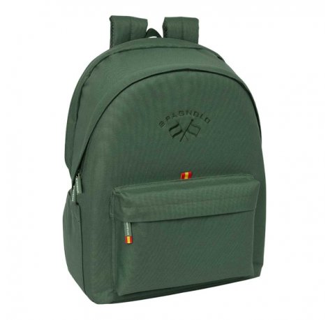 Safta Spagnolo Mochila para Portatiles hasta 15.6" - Antirrobo - Bolsillo para Tablet hasta 11" - Asa de Mano - Conector USB - Acolchada - 31x44x18cm - Color Verde Oscuro