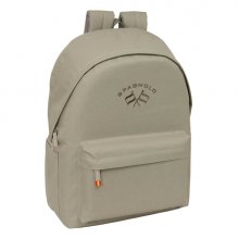 Safta Spagnolo Mochila para Portatiles hasta 15.6" - Bolsillo para Tablet hasta 11" - Antirrobo - Asa de Mano - Conector USB - Cremallera - Doble Tirador - Acolchada - 31x44x18cm - Color Marron Claro