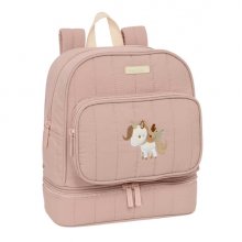 Safta Unicornio Mochila Guarderia - Isotermica - Asas de Mano - Compartimento Termo en Base - Tarjeta de Identificacion - Compatible con Carrito - 7.25L - 220x100x270mm - Color Rosa