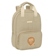 Safta Leon Mochila Infantil - Bolsillo Frontal - Tarjeta ID - Hombreras Acolchadas - Asa Forrada - 4.5L - 200x80x280mm - Color Arena