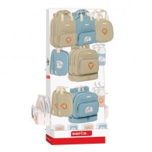 Safta Expositor con 10 Ganchos para Mochilas - Carton Reciclado - 650x280x1580mm - Colores Surtidos