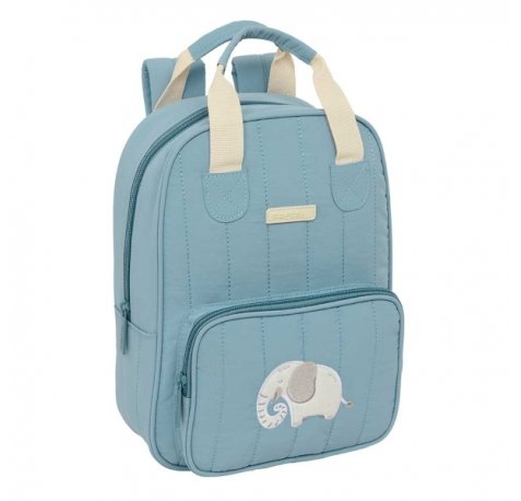 Safta Elefante Mochila Infantil - Bolsillo Frontal - Tarjeta ID - Hombreras Acolchadas - Asa Forrada - 4.5L - 200x80x280mm - Color Azul