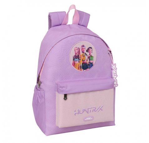 Safta K-Pop Demon Hunters Iconic Mochila para Portatiles hasta 14.1" - Portabotellas - Cremallera con Doble Tirador - Asa de Mano - Bolsillo Frontal - Acolchada - 31x43x13cm - Color Lavanda
