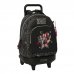 Safta K-Pop Demon Hunters Energy Mochila con Carro - Extraible - 33L - Portabotellas - Tarjeta de Identificacion Personal - Doble Tirador - Asa - Bolsillo Frontal - 33x45x22cm - Color Negro y Rosa