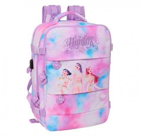 Safta K-Pop Demon Hunters Artist Mochila de Cabina - Bolsillo para Portatil hasta 15.6" - Portabotellas - USB - Zapatillero - Transpirable - Acolchada - 29x44x19cm - Multicolor