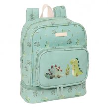 Safta Dinos Mochila Guarderia - Isotermica - Tarjeta de Identificacion - Compartimento Termo - Asa de Mano Superior - 7.25L - 220x100x270mm - Color Menta