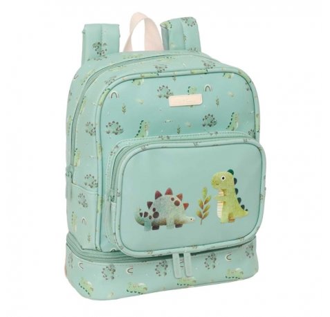 Safta Dinos Mochila Guarderia - Isotermica - Tarjeta de Identificacion - Compartimento Termo - Asa de Mano Superior - 7.25L - 220x100x270mm - Color Menta