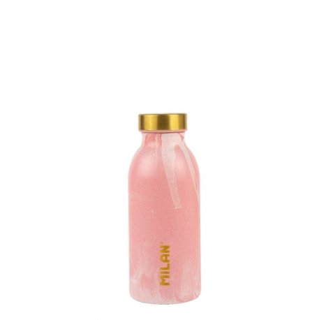 Milan Serie Lava Botella Isotermica 0.35L - Doble Pared de Acero Inoxidable - Liquidos Calientes hasta 12h, Frios hasta 24h - Color Rosa