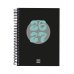 Finocam Cool Agenda Escolar 26/27 en Catalan - 1 Dia por Pagina - Formato 4Âº - 155x212mm - Tapas de Carton Forrado - Papel de 80g/m2 - Espiral Metalica - Esquinas Microperforadas - Color Negro