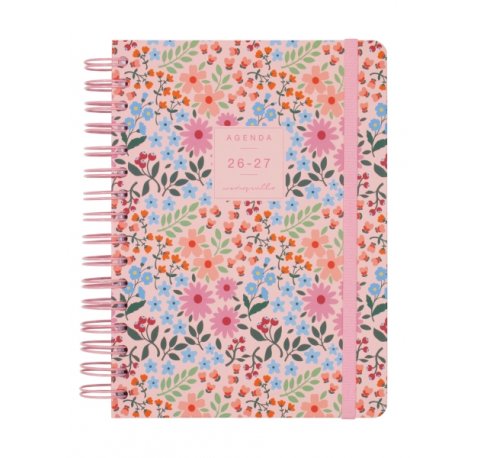 Finocam Moniquilla Agenda Escolar 26/27 - 1 Dia por Pagina - Formato E10 - 155x212mm - Tapa Dura - Papel de 80g/m2 - Espiral Metalica - Multicolor
