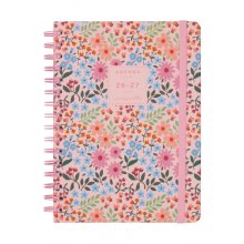 Finocam Moniquilla Agenda Escolar 26/27 en Catalan - Semana Vista Horizontal - Formato E10 - 155x212mm - Tapa Dura - Papel de 80g/m2 - Espiral Metalica - Multicolor