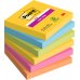 Post-It Super Sticky Pack de 6 Blocs de 90 Notas Adhesivas Reposicionables - Forma Cuadrada - 76x76mm - Colores Surtidos