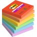 Post-It Super Sticky Pack de 6 Blocs de 90 Notas Adhesivas Reposicionables - Forma Cuadrada - 76x76mm - Colores Surtidos