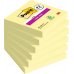 Post-It Super Sticky Pack de 6 Blocs de 90 Notas Adhesivas Reposicionables - 76x76mm - Promocion 4 Blocs + 2 Gratis - Color Amarillo Claro