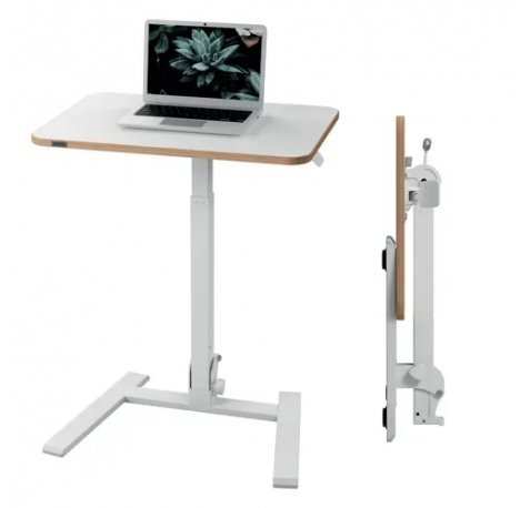 Leitz Ergo Escritorio Plegable Unipersonal para Trabajar Sentado o de Pie - Escritorio de 65x46x1,8cm - Peso Maximo Soportado 20kg - Color Blanco