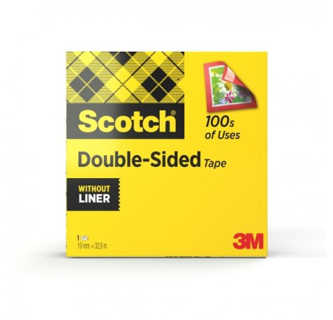 Scotch Cinta Adhesiva de Doble Cara - 19mm x 33m - Color Transparente