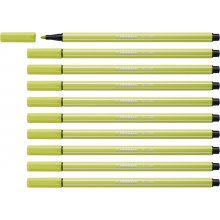 Stabilo Pen 68 Rotulador de Punta de Fibra - Trazo de 1mm aprox. - Tinta con Base de Agua - Color Verde Lima (10 uds)