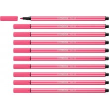 Stabilo Pen 68 Rotulador de Punta de Fibra - Trazo de 1mm aprox. - Tinta con Base de Agua - Color Rosa Claro (10 uds)