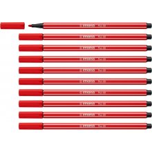 Stabilo Pen 68 Rotulador de Punta de Fibra - Trazo de 1mm aprox. - Tinta con Base de Agua - Color Carmin (10 uds)