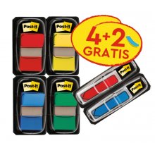 Post-It Index Pack de 6 Dispensadores con Marcadores de Indice Reposicionables - Forma Rectangular - Colores Surtidos