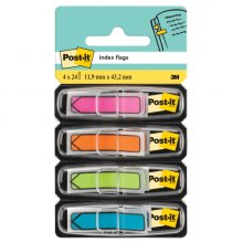 Post-It Index Pack de 4 Dispensadores con 24 Marcadores de Indice Reposicionables - Forma Rectangular - Colores Surtidos
