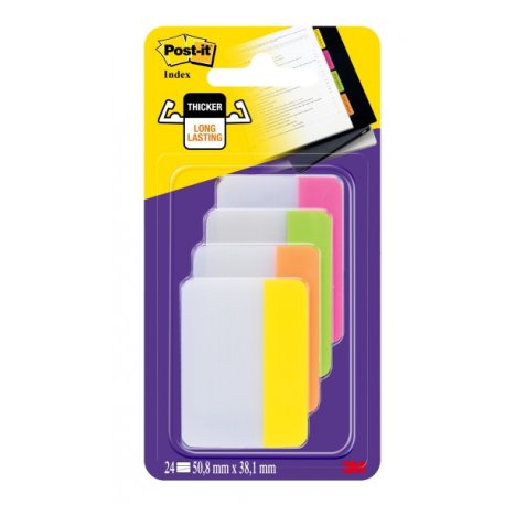 Post-It Index Dispensador con 66 Marcadores Reposicionables - Forma Rectangular - Colores Surtidos