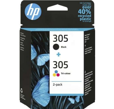 HP 305 Negro + Color Pack de 2 Cartuchos de Tinta Originales - 6ZD17AE