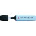 Stabilo Boss 70 Pastel Rotulador Marcador Fluorescente - Trazo entre 2 y 5mm - Recargable - Tinta con Base de Agua - Color Azul Nublado (10 uds)