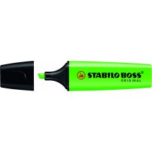 Stabilo Boss 70 Rotulador Marcador Fluorescente - Trazo entre 2 y 5mm - Recargable - Tinta con Base de Agua - Color Verde Fluorescente (10 uds)